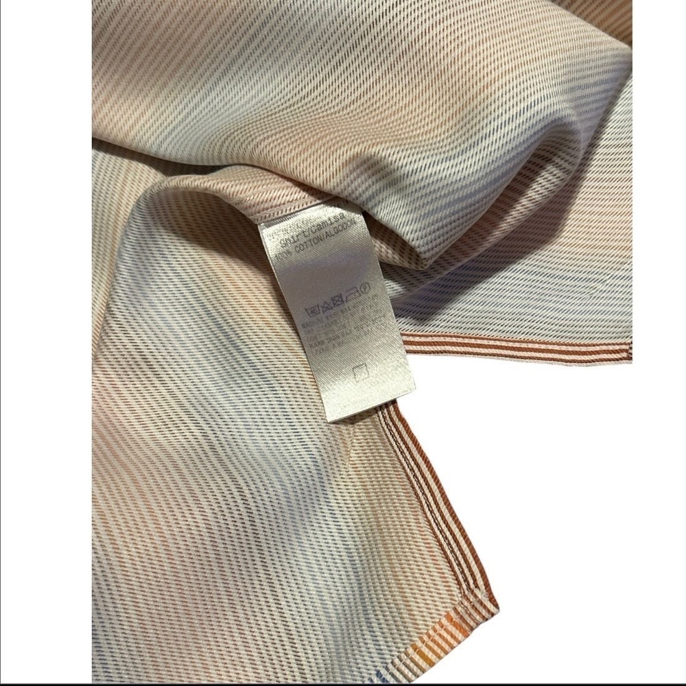 Ermenegildo Zegna Shirt Mens L Orange Stripe Long Sleeve Dress Button Up - Picture 6 of 7